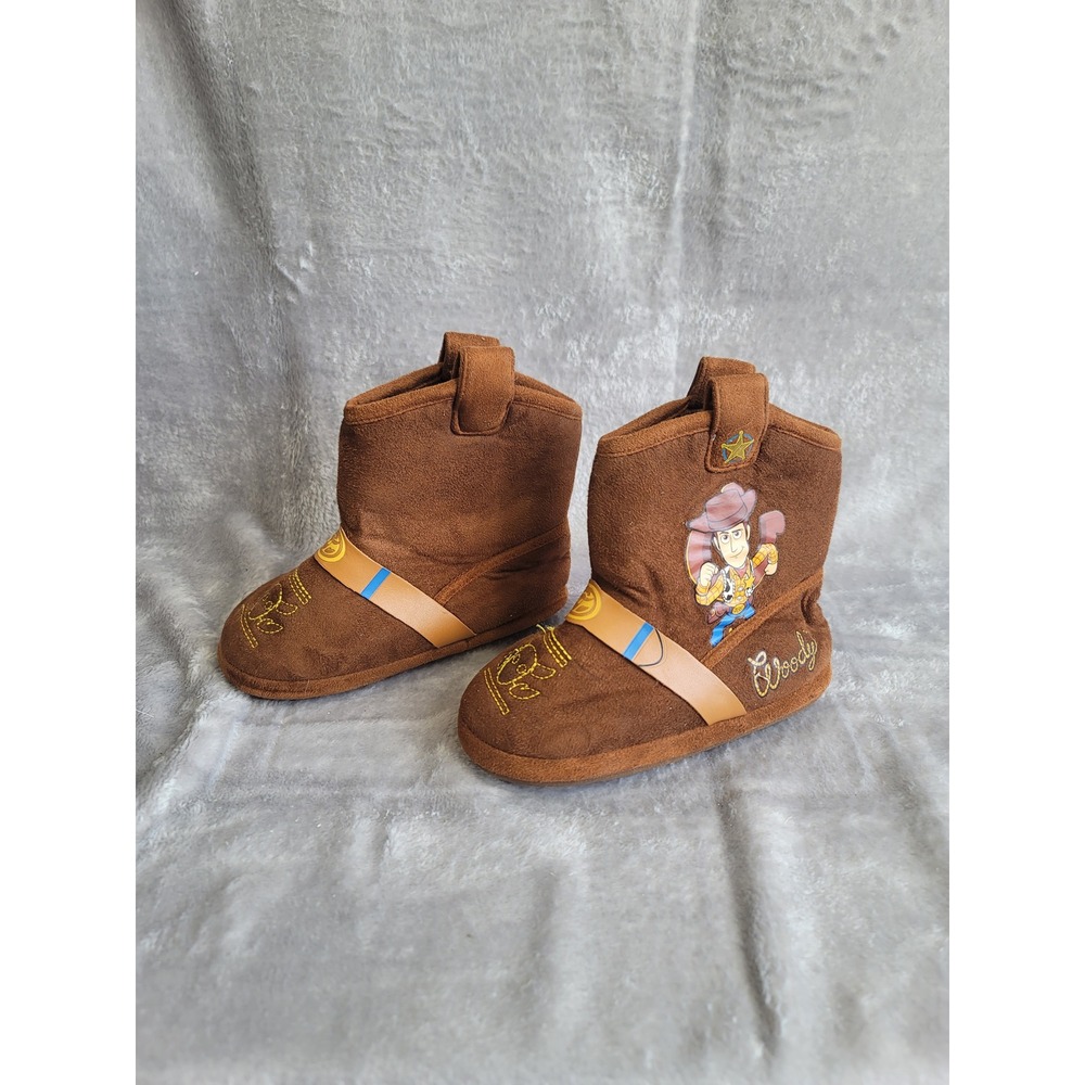 Disney Toy Story Woody Toddler Cowboy Boot Slippers Brown Size 9-10 90s Cartoon